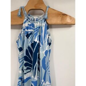 Gretchen Scott Dress Sleeveless Blue Coverup Pockets Beach Floral XXS‎